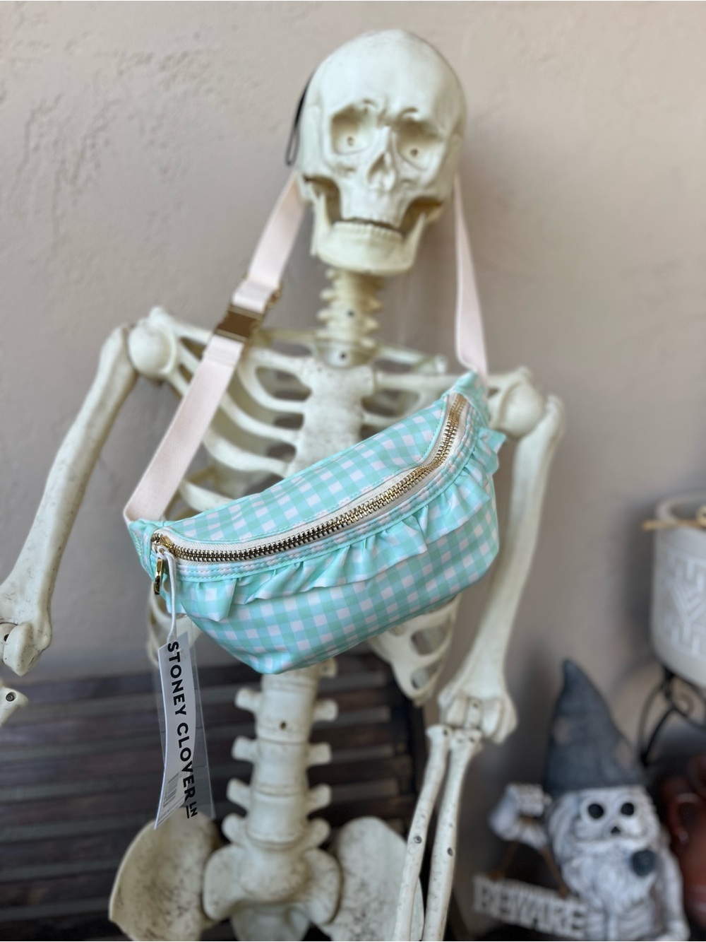 NWT STONEY CLOVER LANE Mint Gingham Fanny Pack